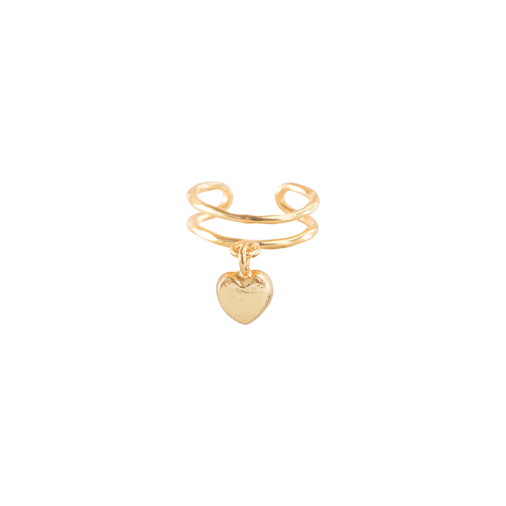 Symbol Ear Cuff Heart Gold Plated