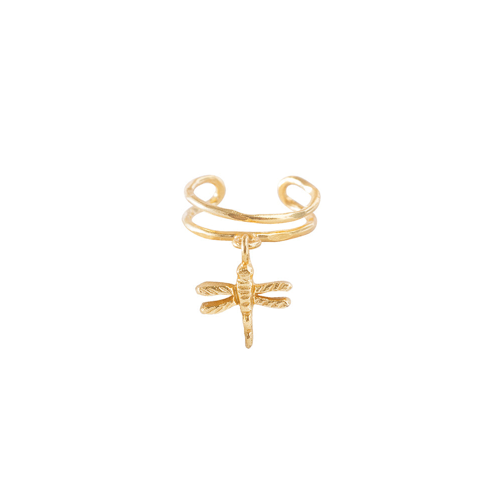 Symbol Ear Cuff Dragonfly Gold Plated