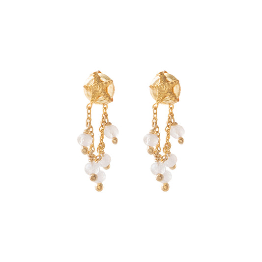 Utopia Moonstone Gold Plated Earrings