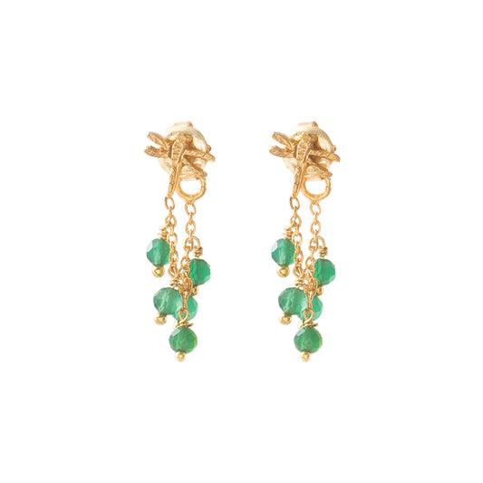 Utopia Aventurine Gold Plated Earrings