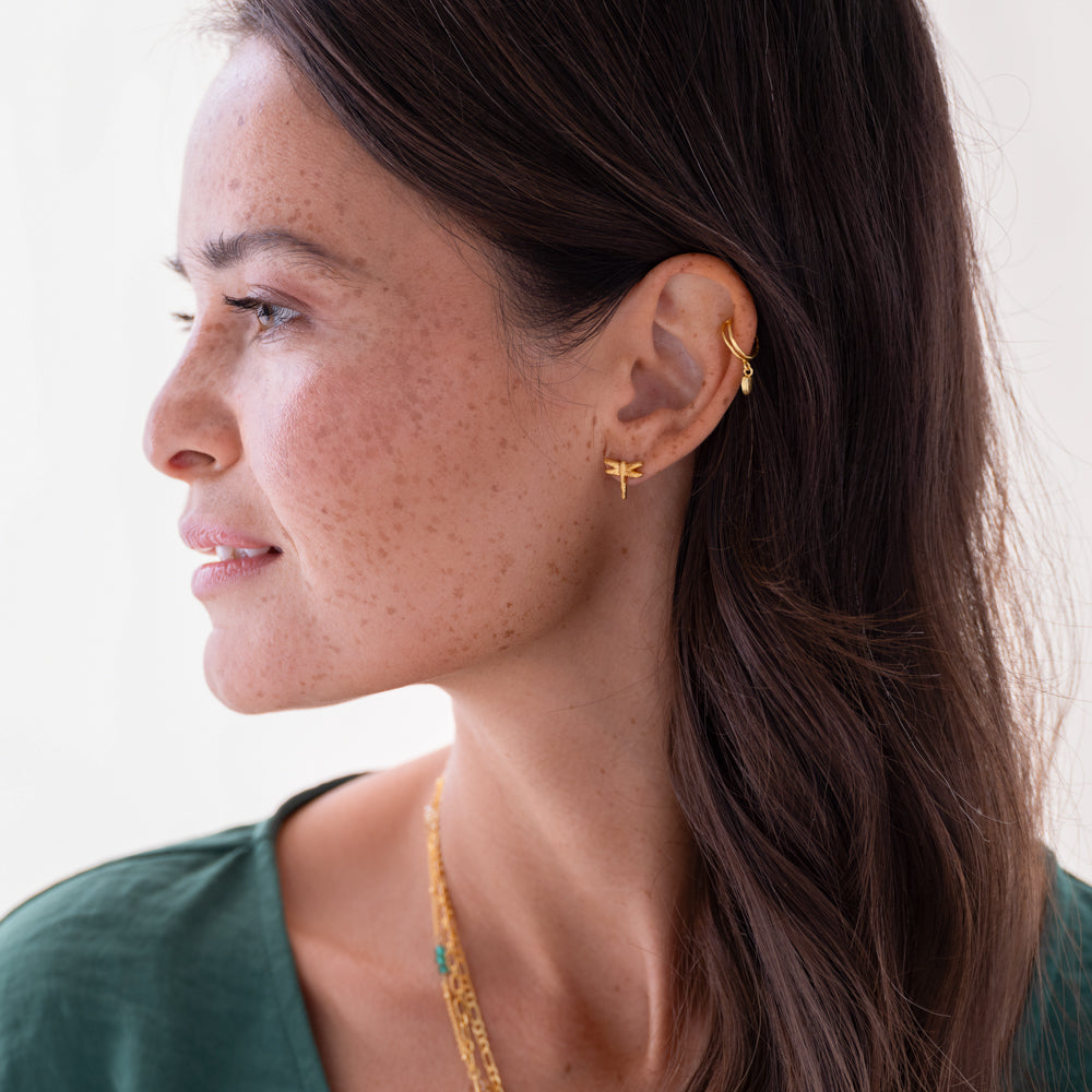 Showing Aventurine Moonstone Gold Plated Earrings