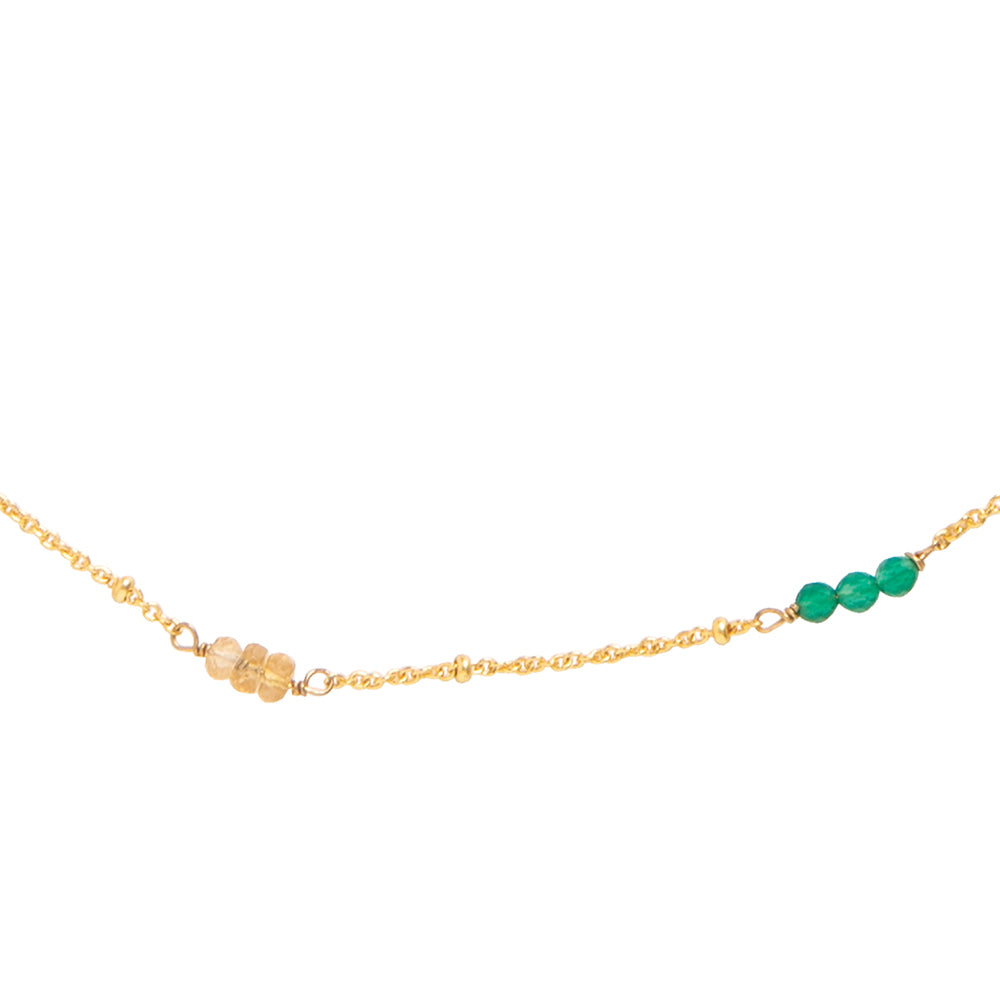 Longing Aventurine Citrine Gold Plated Necklace