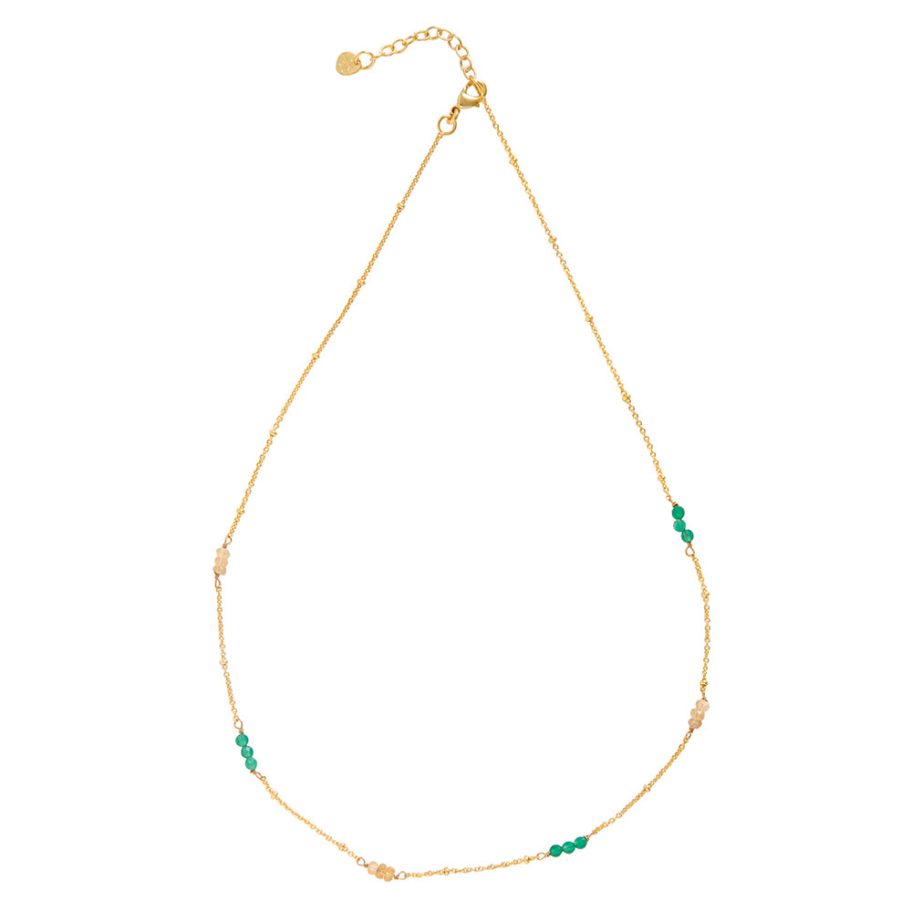 Longing Aventurine Citrine Gold Plated Necklace