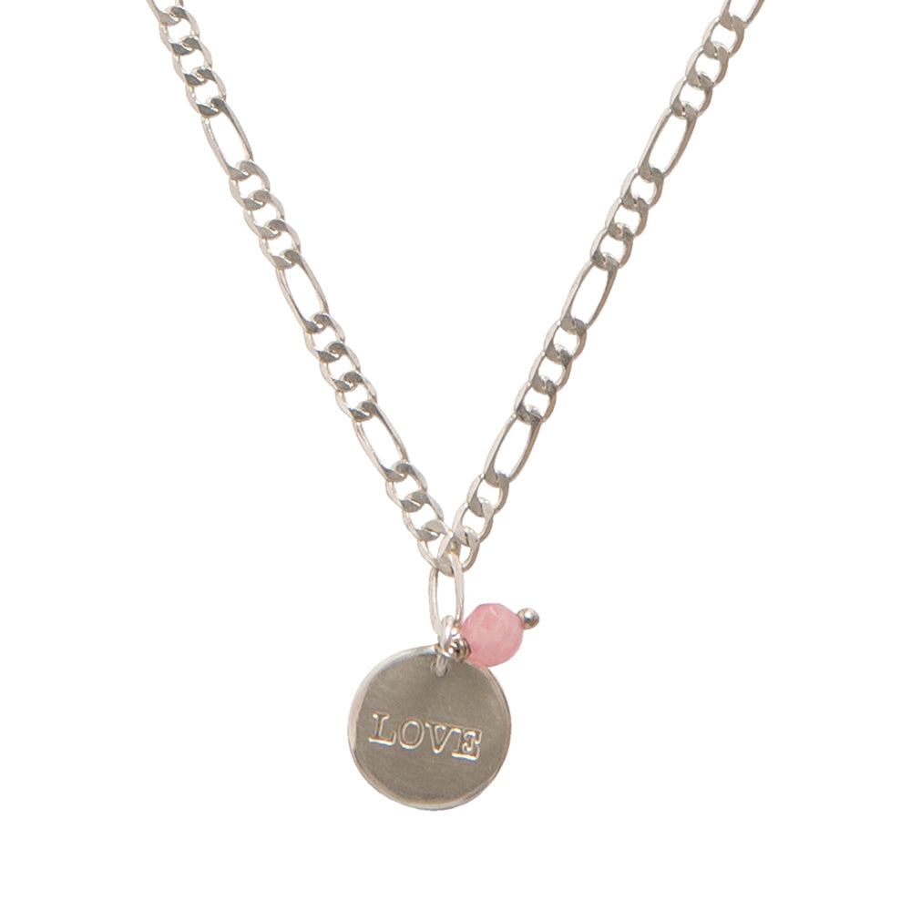 Idol Rose Quartz Silver Plated Necklace