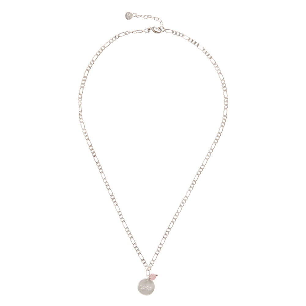 Idol Rose Quartz Silver Plated Necklace