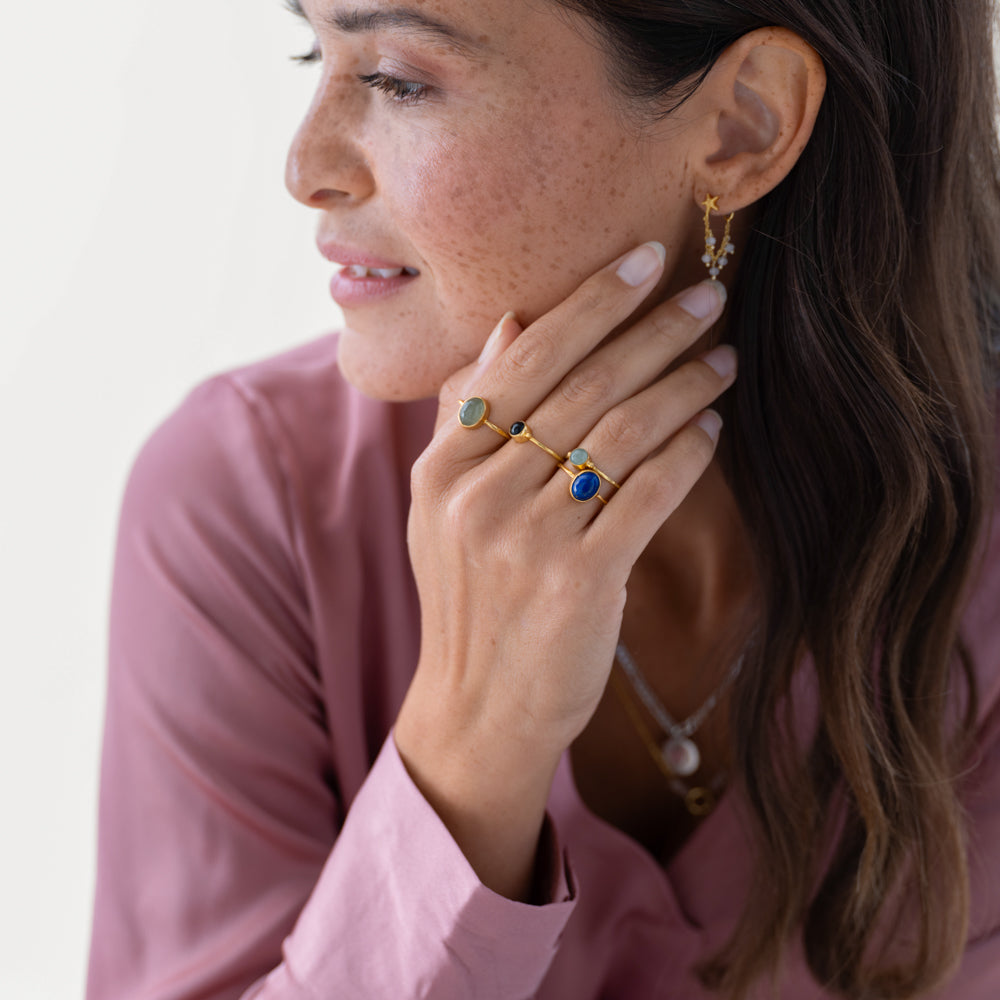 Visionary Aventurine Gold Plated Ring