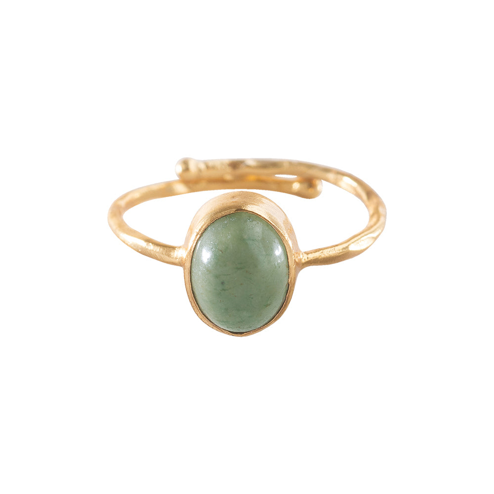 Visionary Aventurine Gold Plated Ring