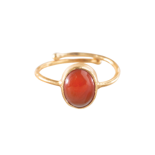 Visionary Carnelian Gold Plated Ring