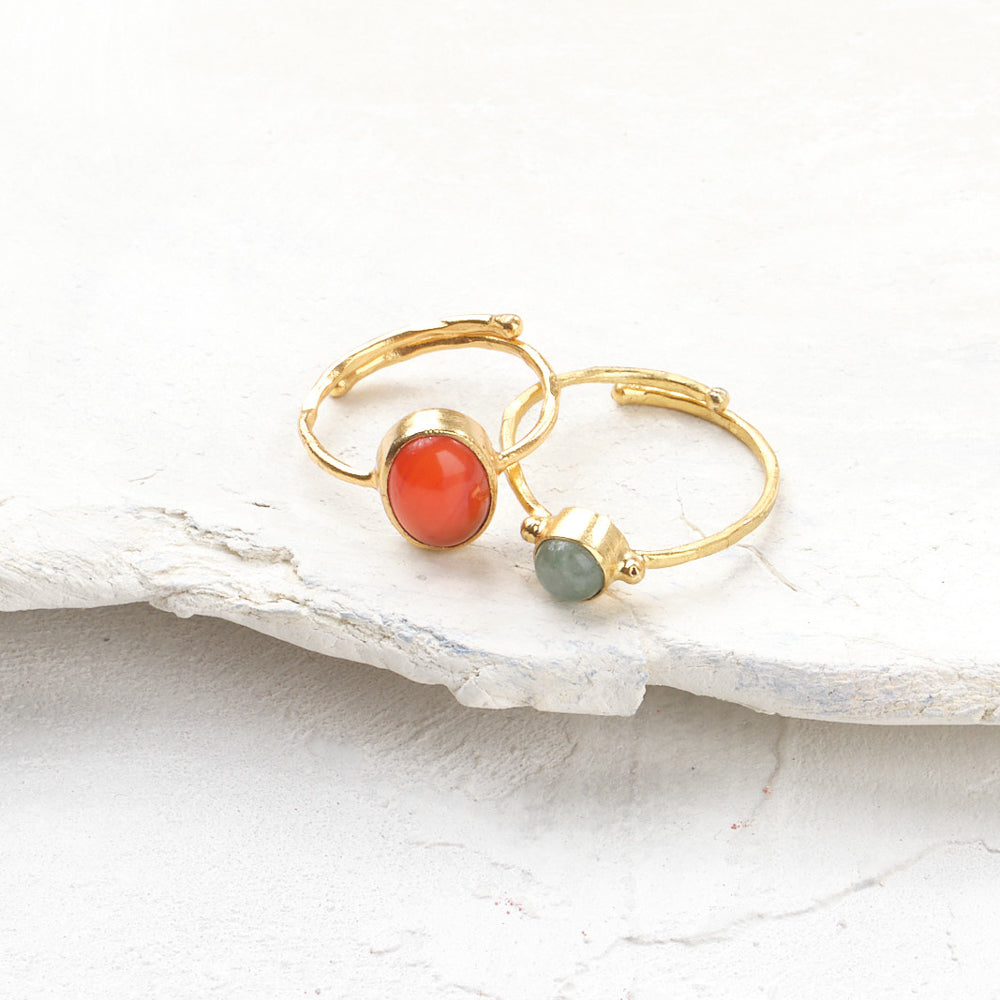 Visionary Carnelian Gold Plated Ring