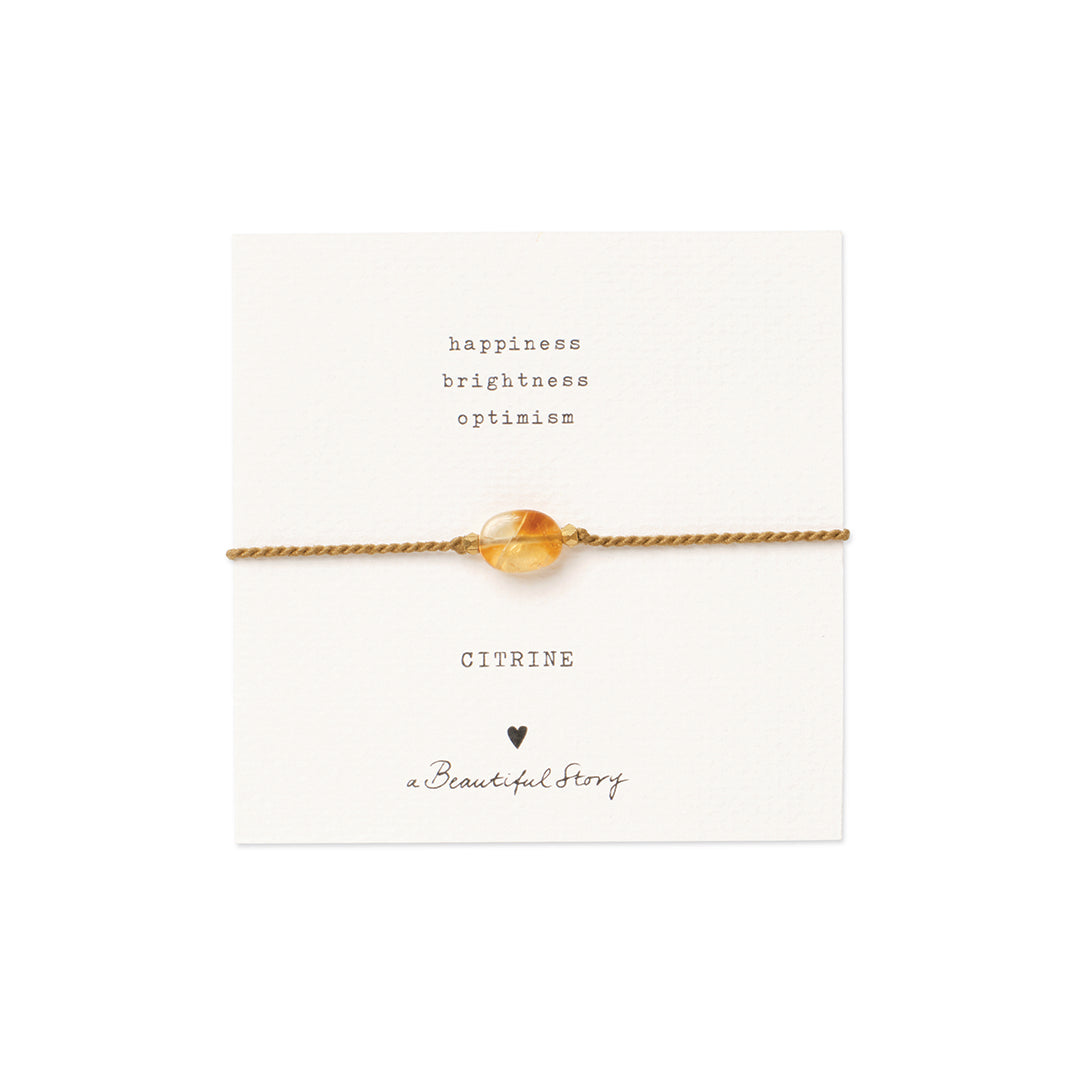 Gemstone Card Citrine Gold Colored Bracelet