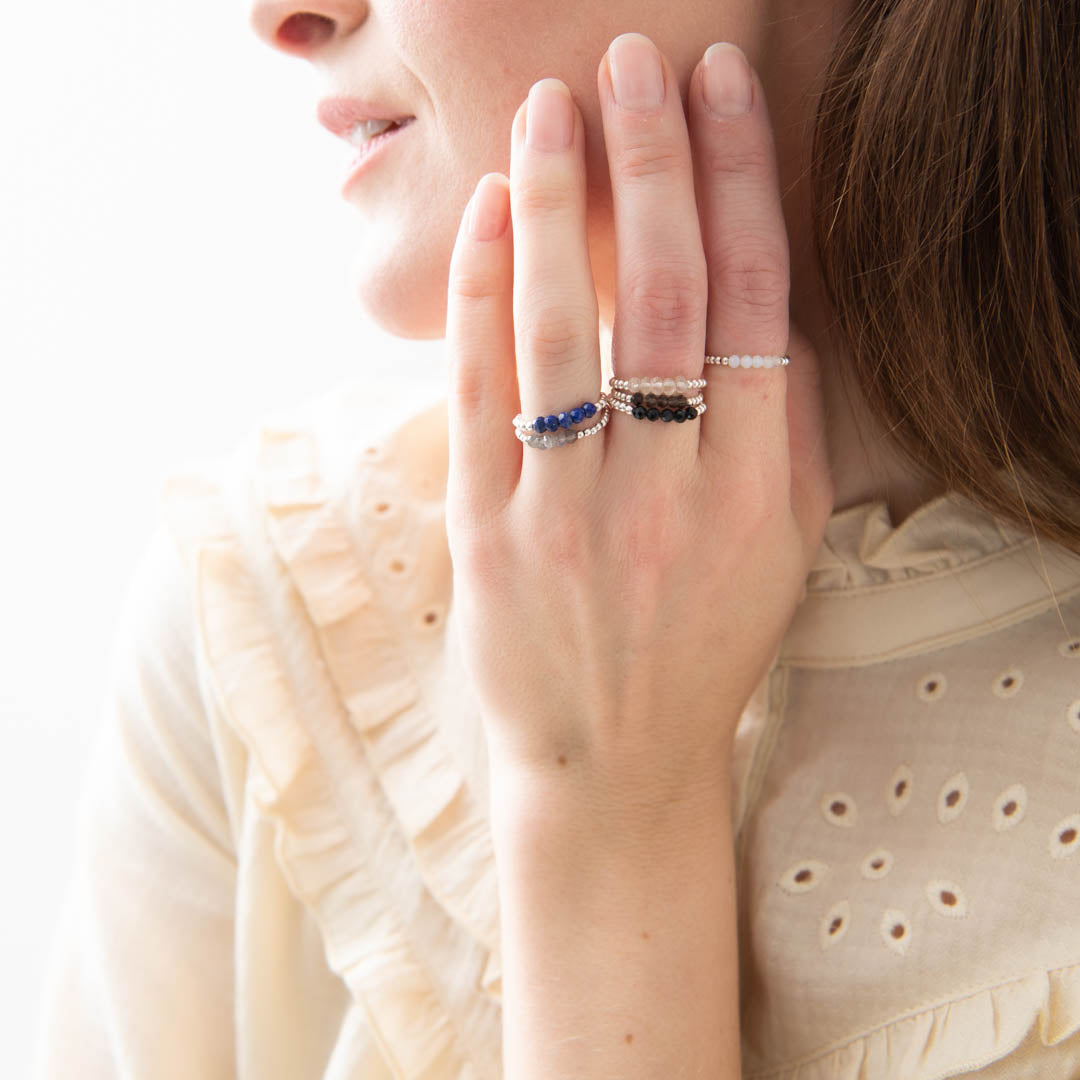 Beauty Smokey Quartz Silver Colored Ring - S/M