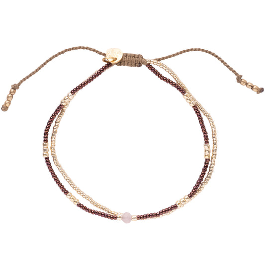 Willing Rose Quartz Gold Colored Bracelet