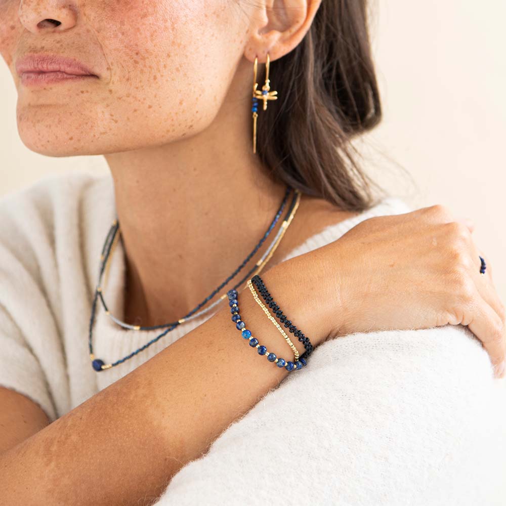 Beloved Lapis Lazuli Gold Colored Bracelet