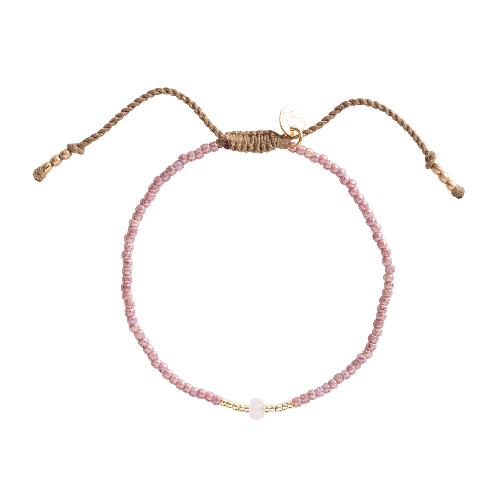 Knowing Rose Quartz Gold Colored Bracelet