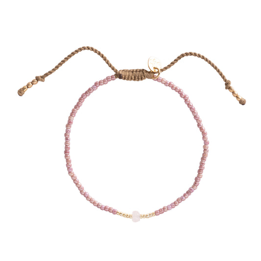 Knowing Rose Quartz Gold Colored Bracelet