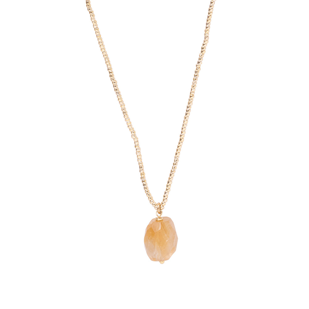 Calm Citrine Gold Colored Necklace