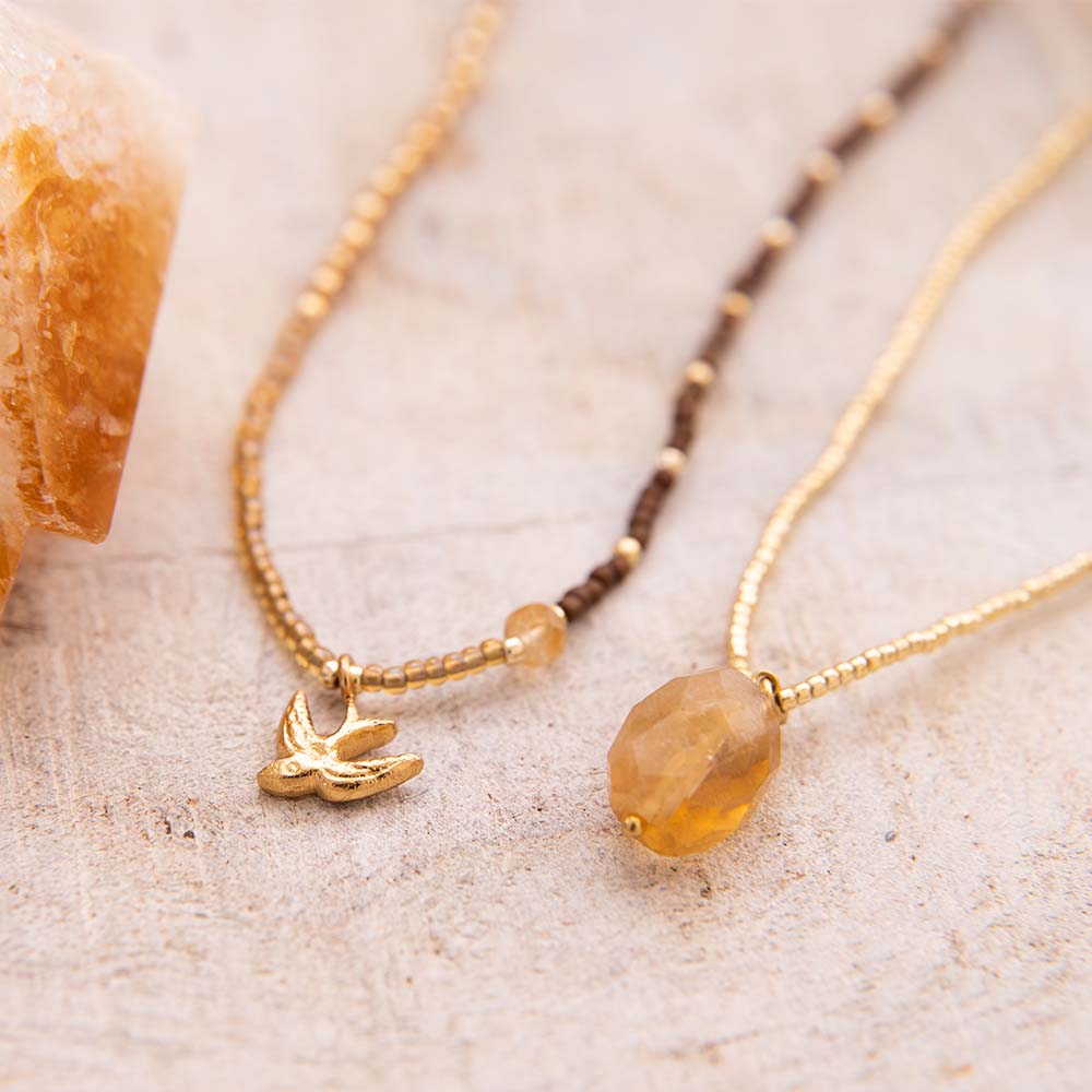 Calm Citrine Gold Colored Necklace