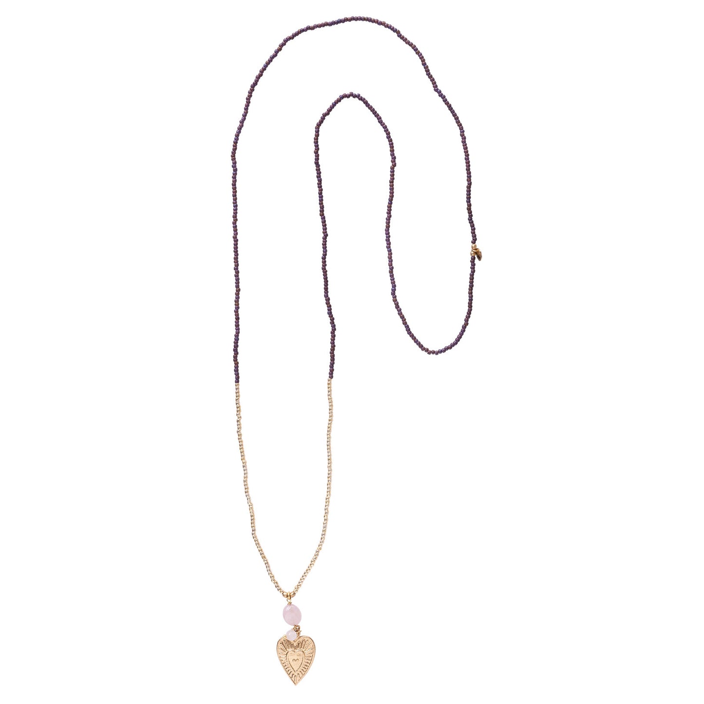 Blessing Rose Quartz Gold Colored Necklace