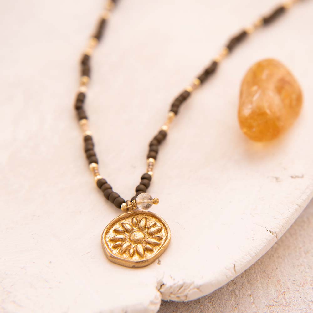 Caring Citrine Gold Colored Necklace