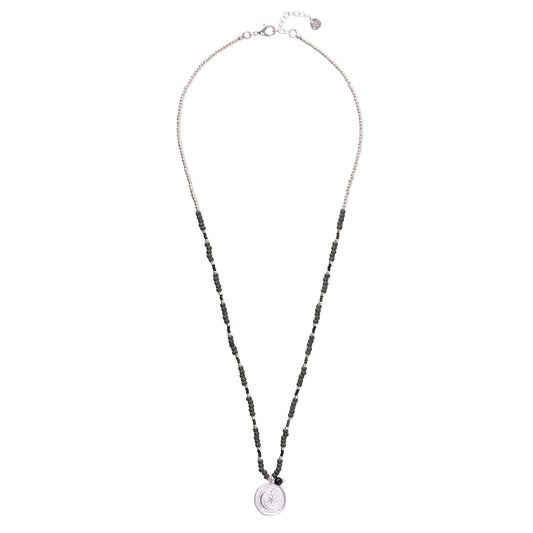 Caring Black Onyx Silver Colored Necklace