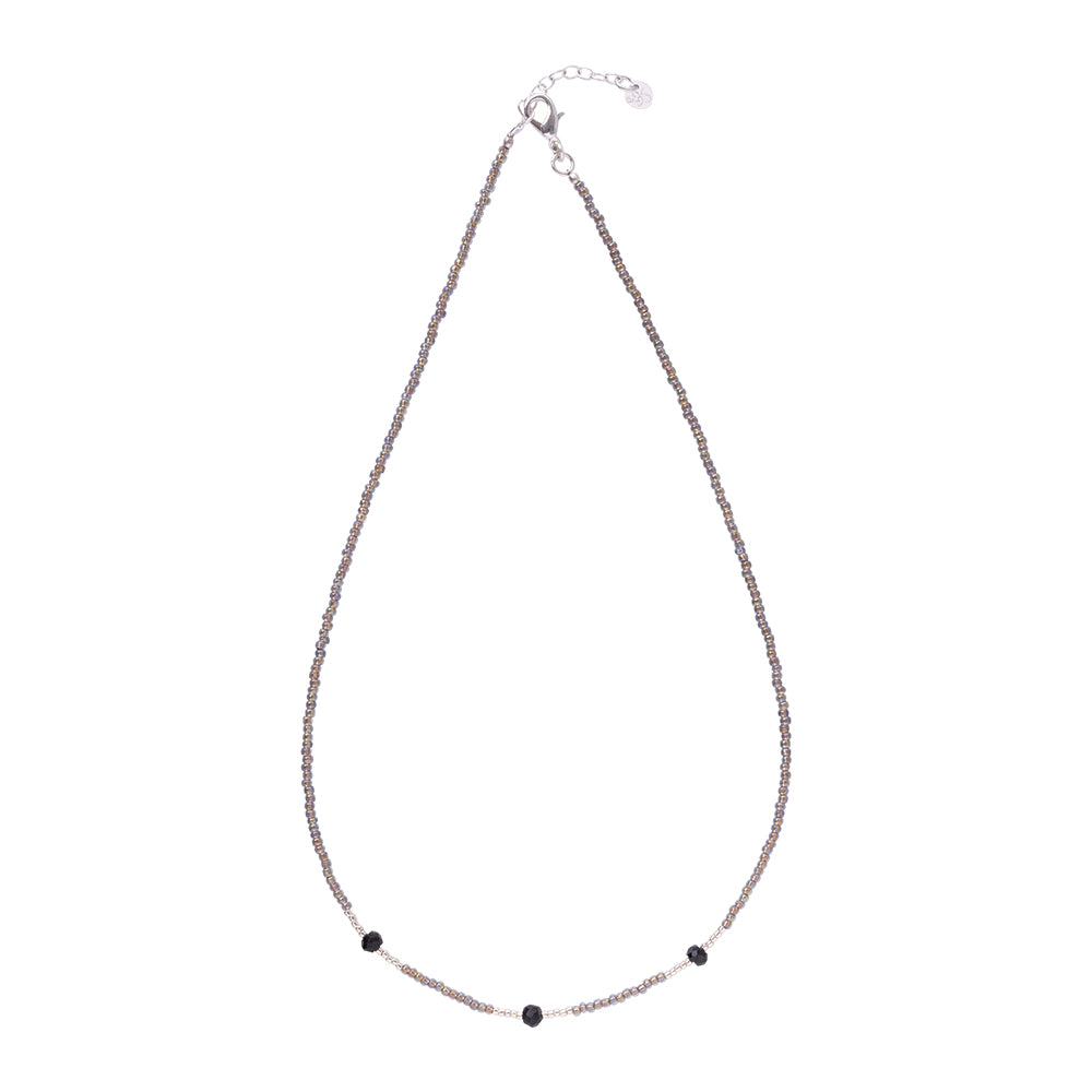 Brightly Black Onyx Silver Colored Necklace