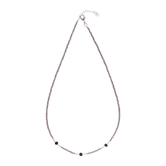 Brightly Black Onyx Silver Colored Necklace