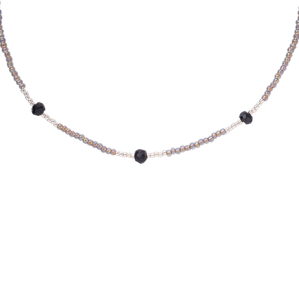 Brightly Black Onyx Silver Colored Necklace