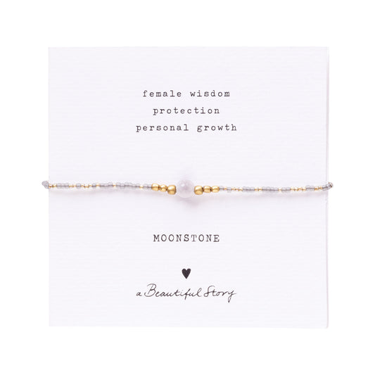 Iris Card Moonstone Gold Colored Bracelet