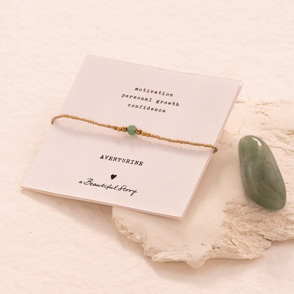 Iris Card Aventurine Gold Colored Bracelet