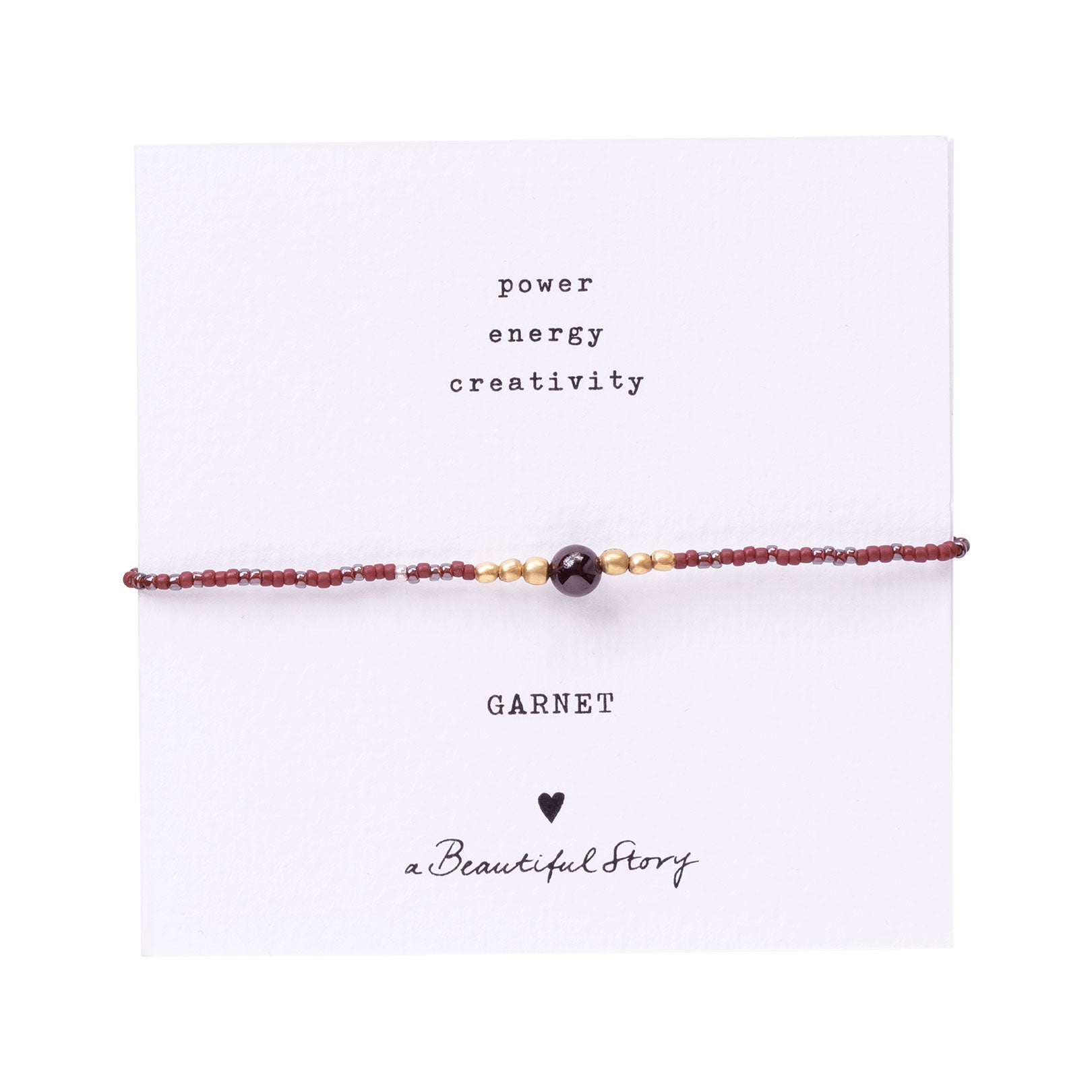 Iris Card Garnet Gold Colored Bracelet