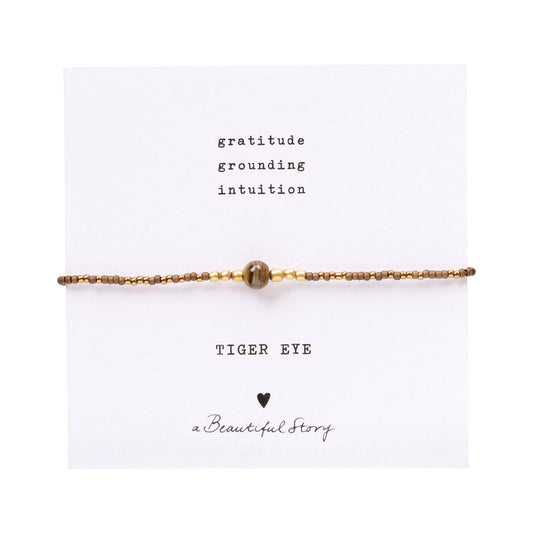 Iris Card Tiger Eye Gold Colored Bracelet