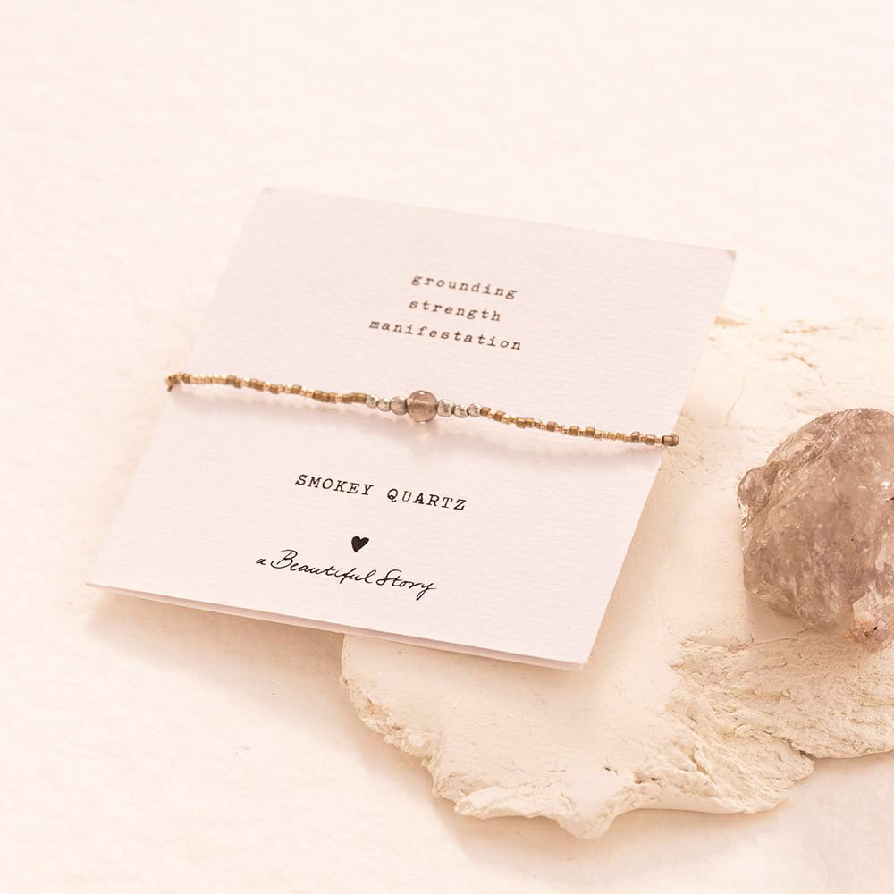 Iris Card Smokey Quartz Silver Colored Bracelet