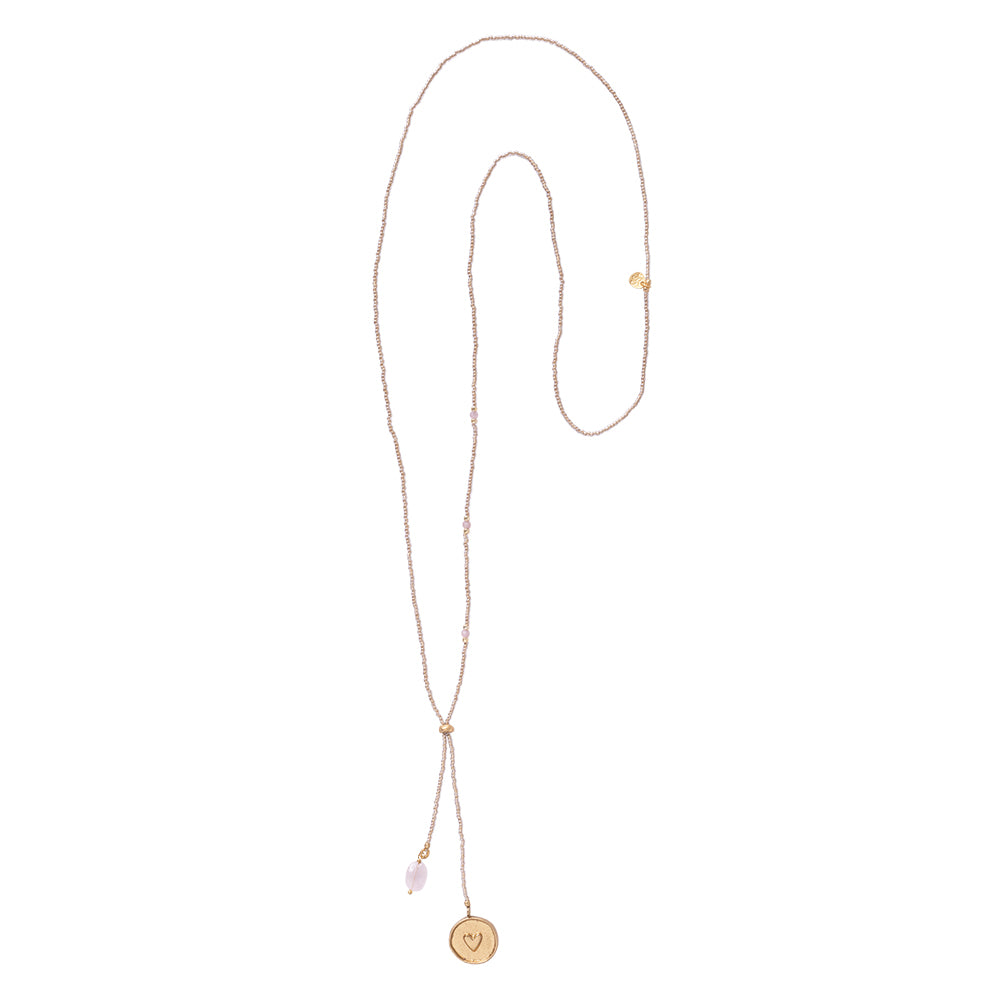 Purpose Rose Quartz Gold Colored Necklace