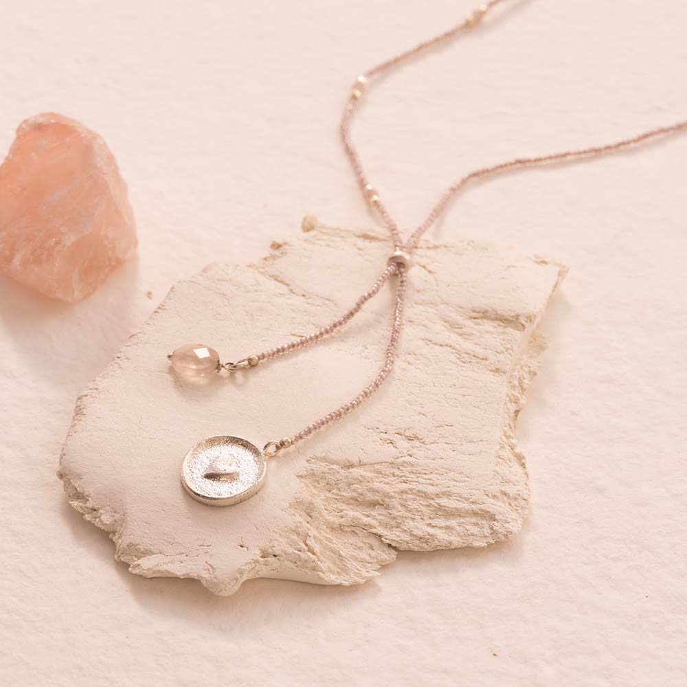 Purpose Rose Quartz Silver Coloredd Necklace