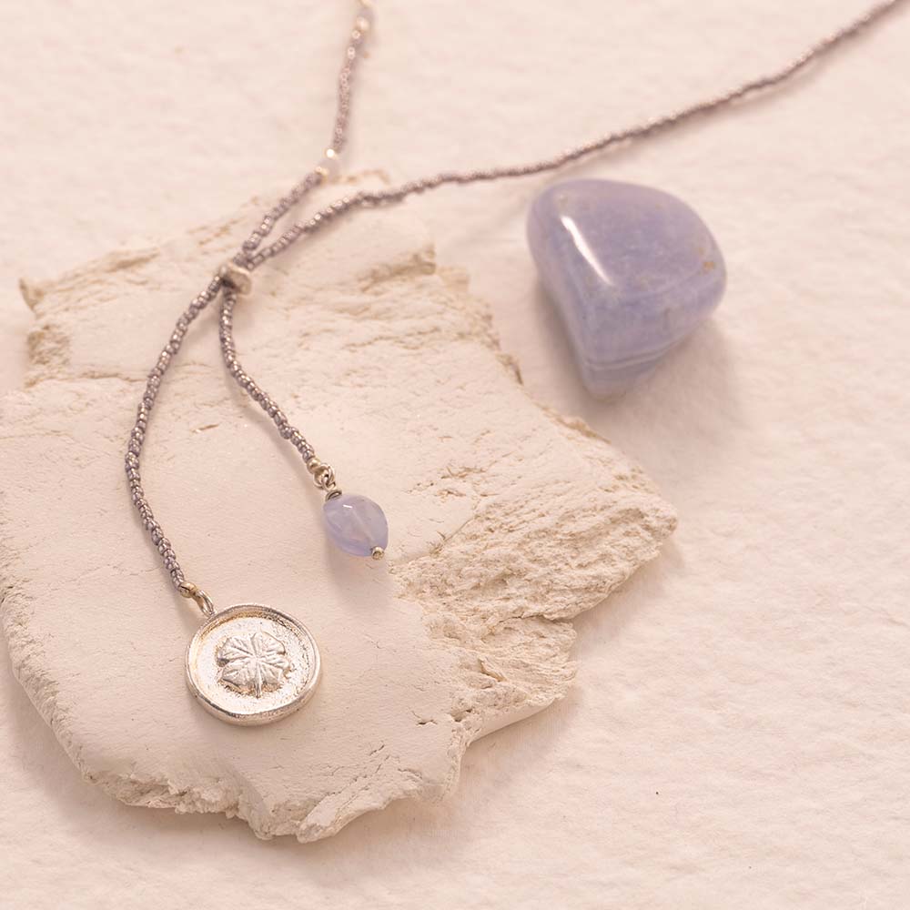 Purpose Blue Lace Agate Silver Colored Necklace