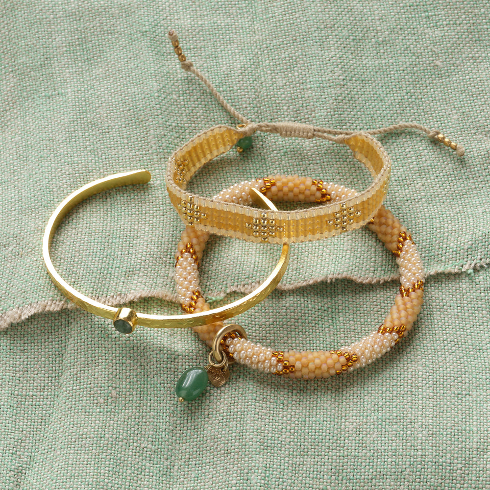 Seaside Aventurine Gold Colored Bracelet