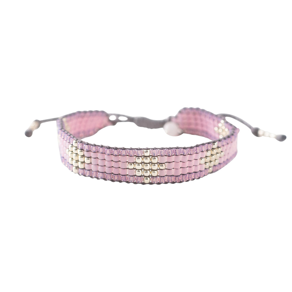 Seaside Rose Quartz Silver Colored Bracelet