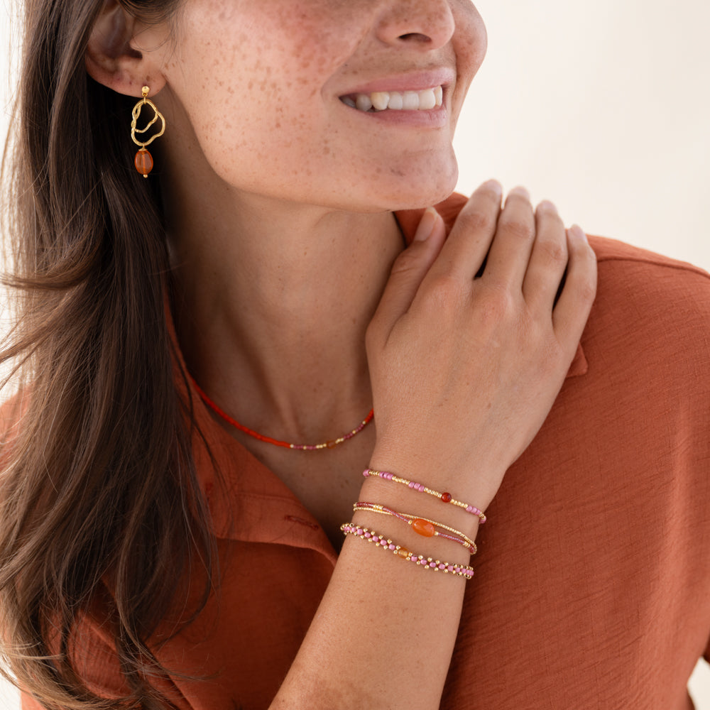 Eternal Carnelian Gold Colored Bracelet