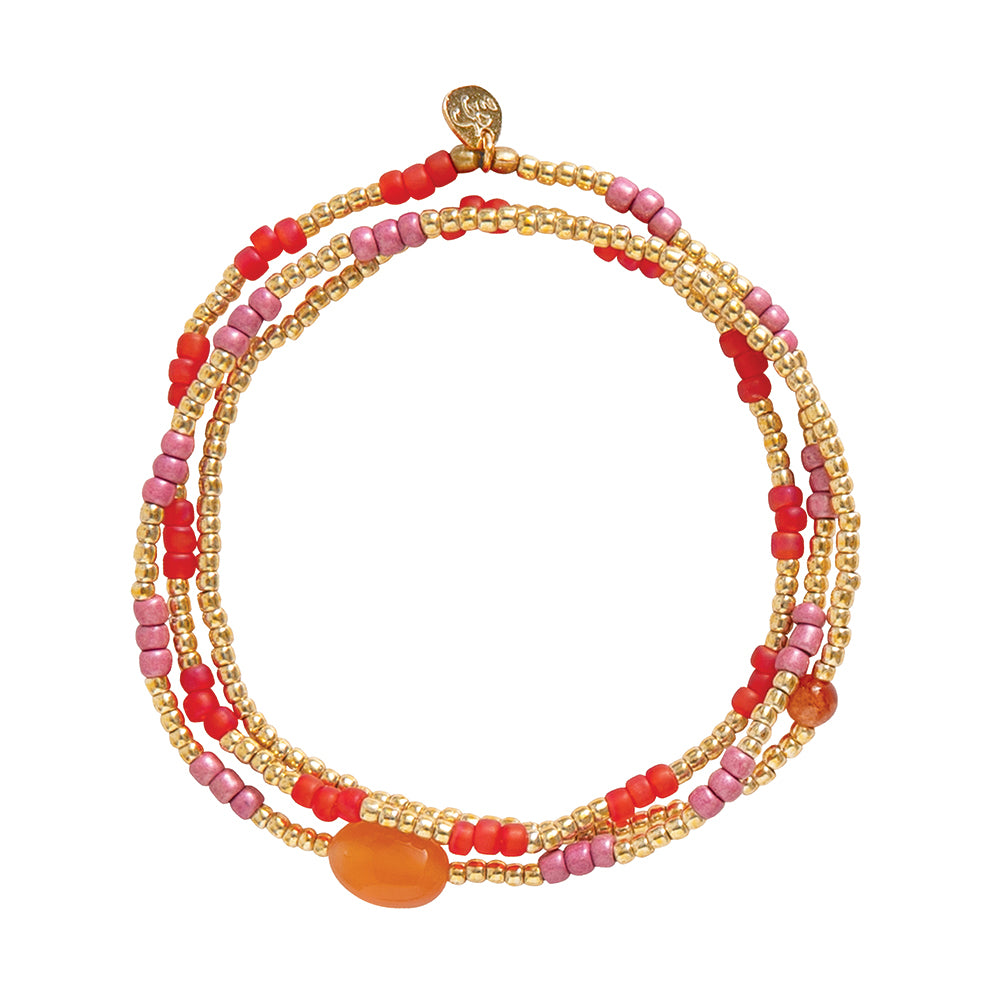 Energetic Carnelian Gold Colored Bracelet