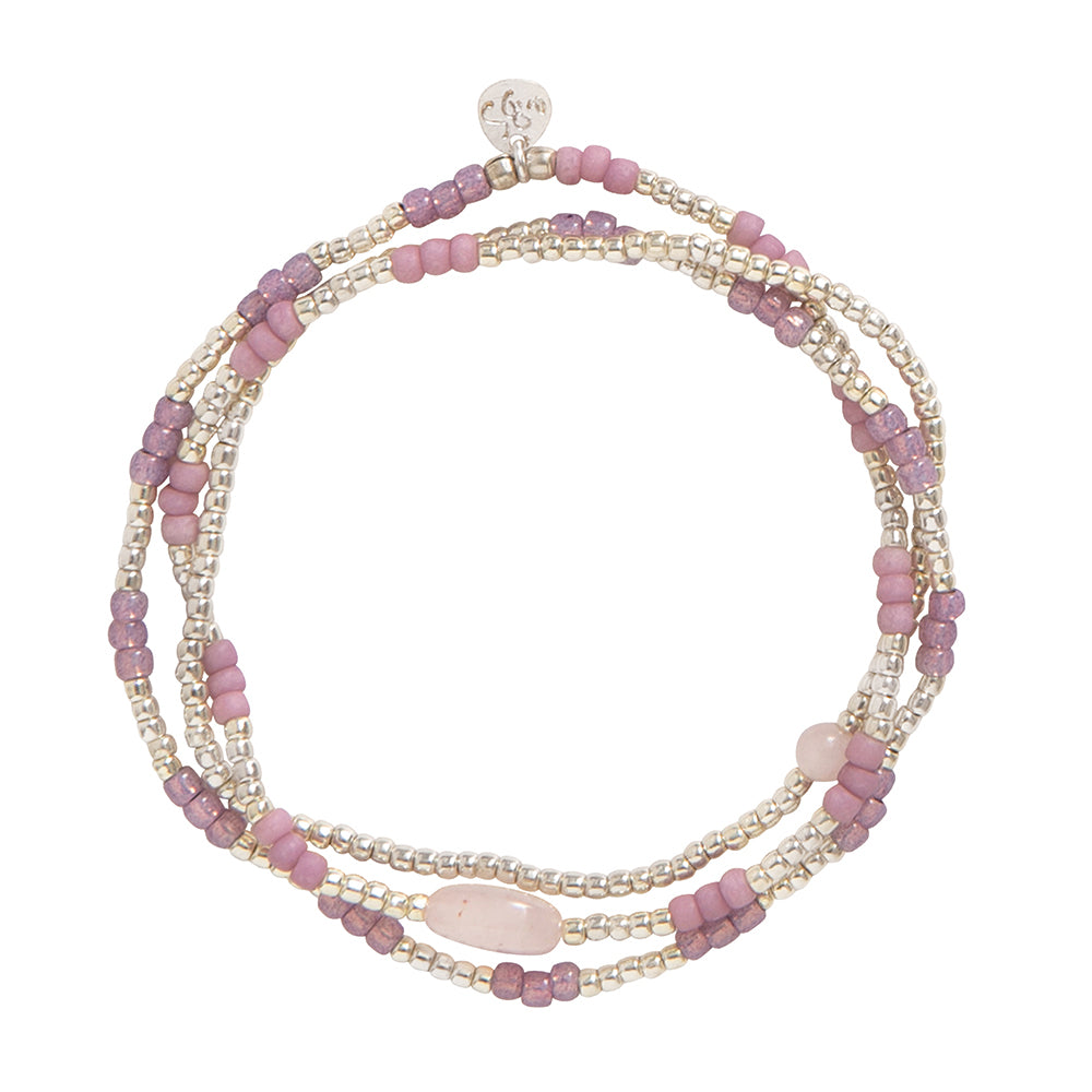 Energetic Rose Quartz Silver Colored Bracelet