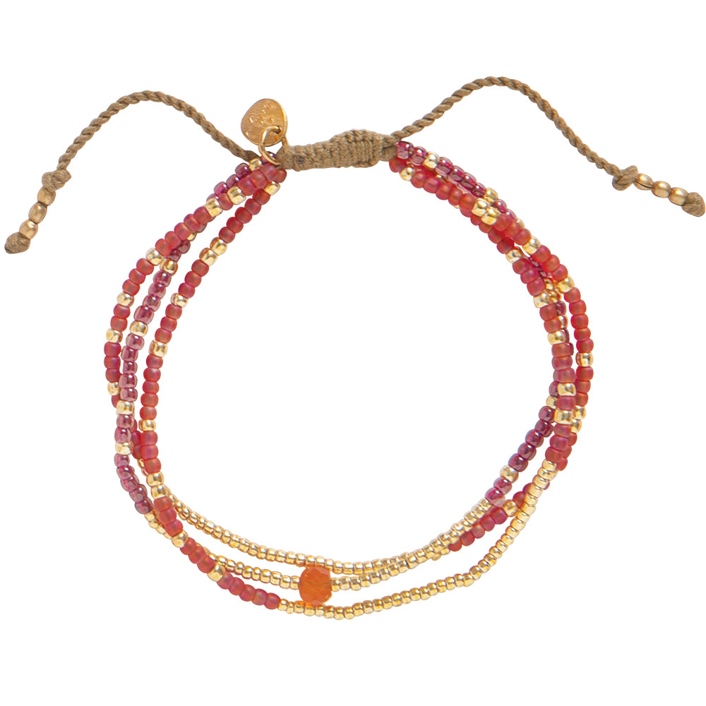 Sensation Carnelian Gold Colored Bracelet