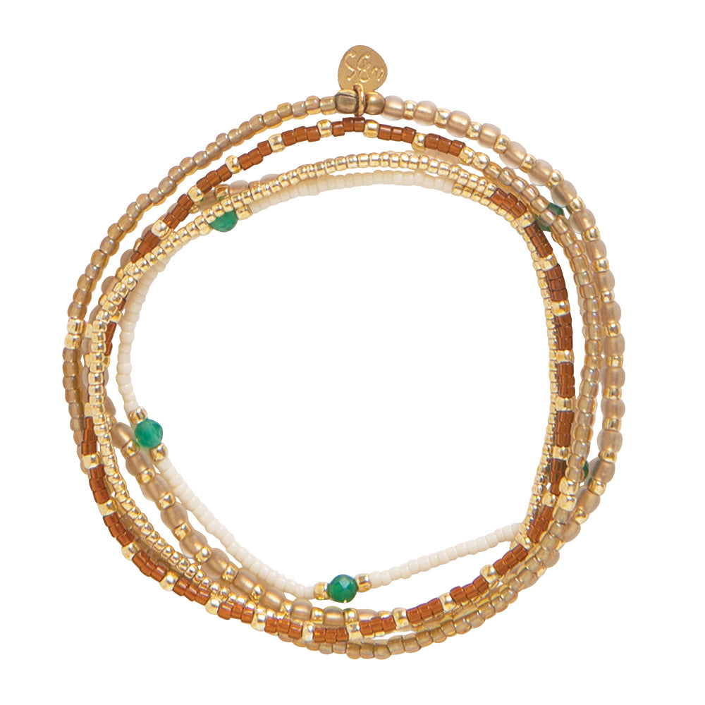 Respect Aventurine Gold Colored Bracelet