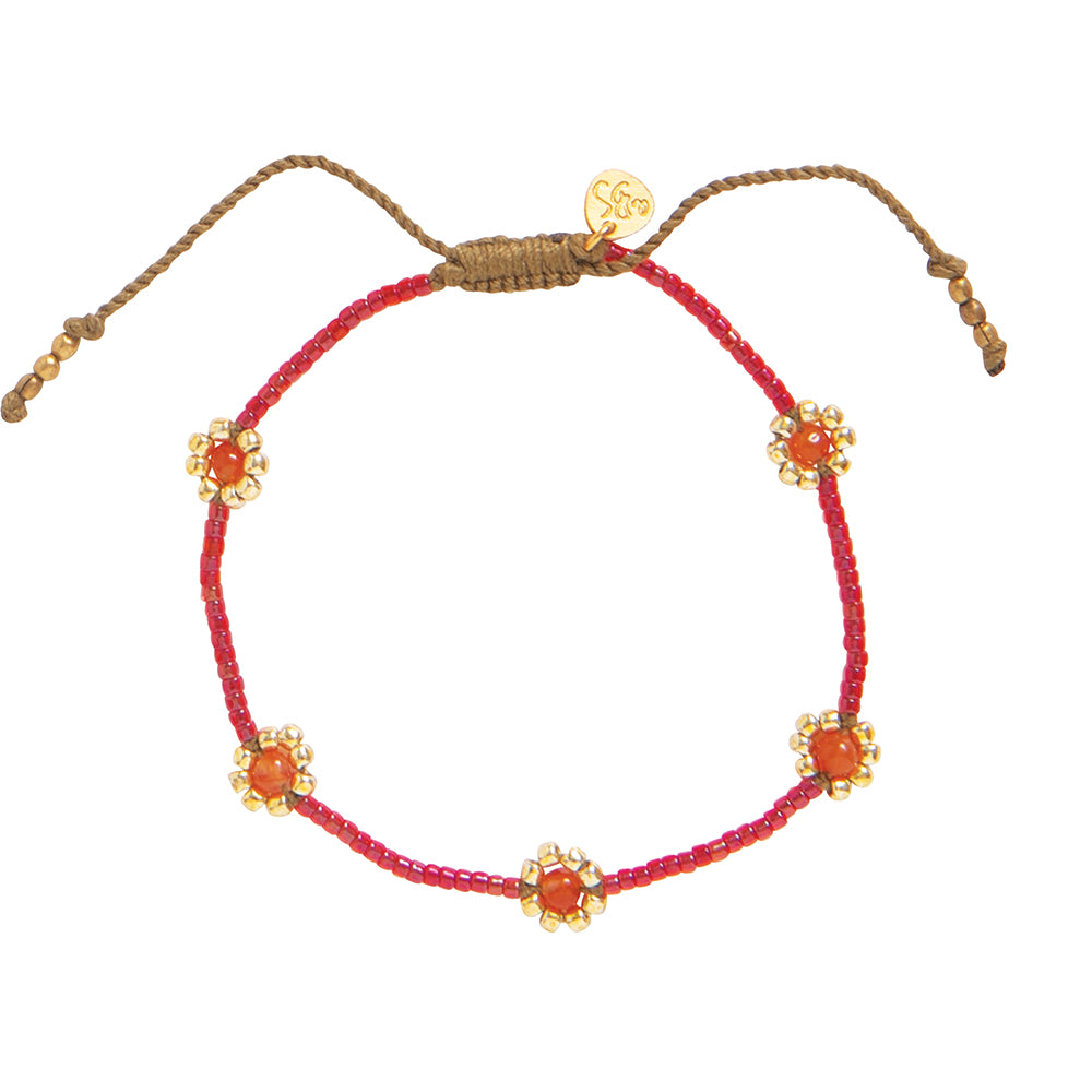 Botanic Carnelian Gold Colored Bracelet