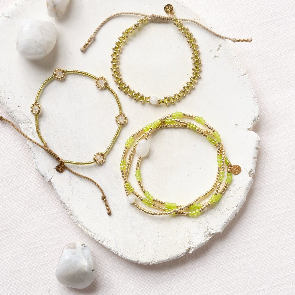 Botanic Moonstone Gold Colored Bracelet