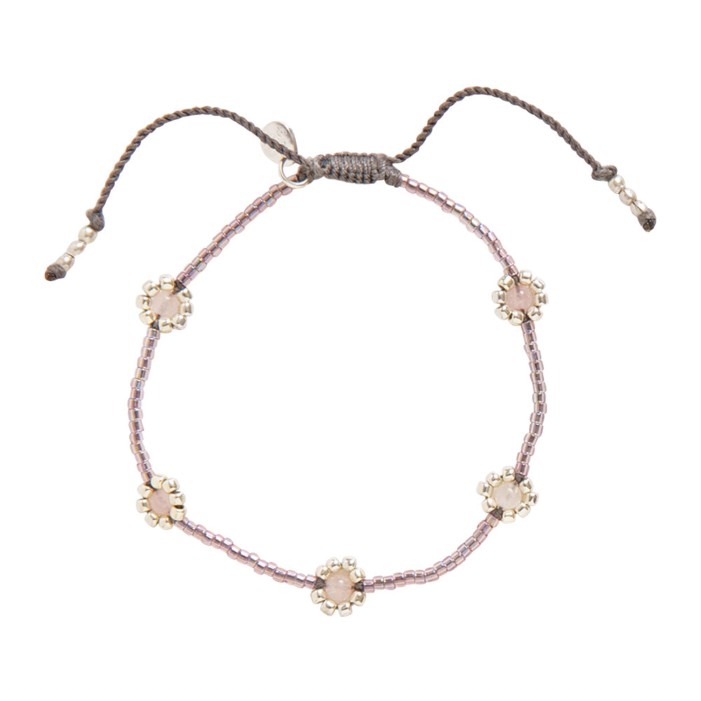 Botanic Rose Quartz Silver Colored Bracelet