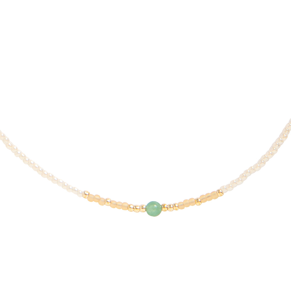 Excitement Aventurine Gold Colored Necklace