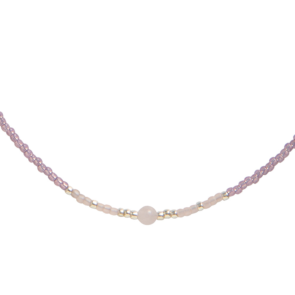 Excitement Rose Quartz Silver Colored Necklace