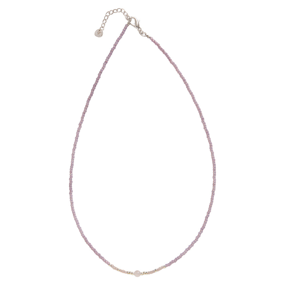 Excitement Rose Quartz Silver Colored Necklace