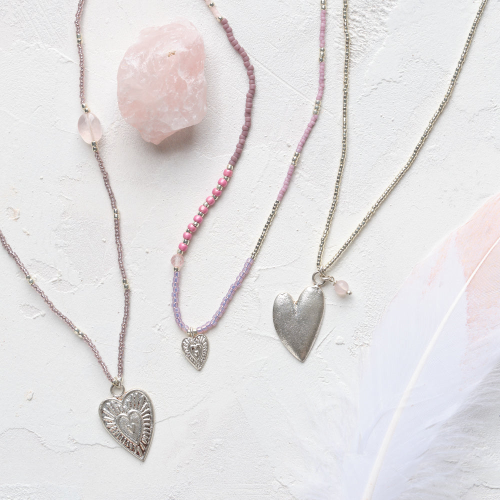 Passionate Rose Quartz Silver Colored Necklace