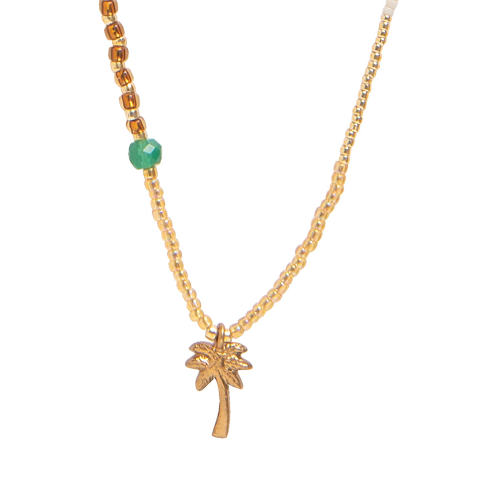 Adventurous Aventurine Gold Colored Necklace